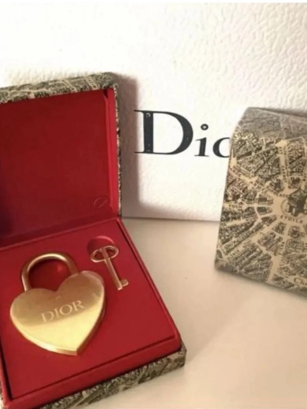 Dior Gold Heart Lock & Key - Picture 3 of 12